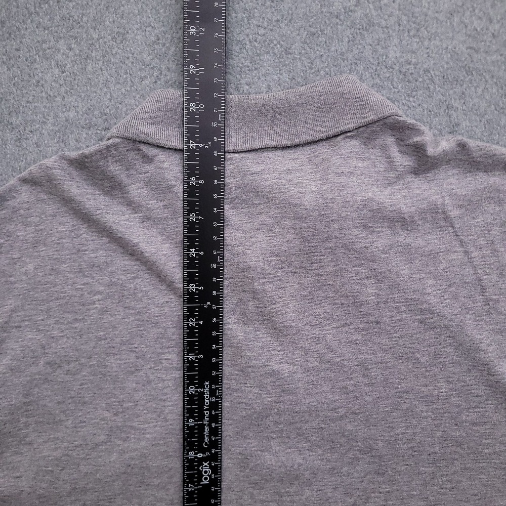 Lacoste Polo Shirt Mens XL 6 Gray Striped Pique Knit Cotton Gator Croc Logo - Picture 7 of 8